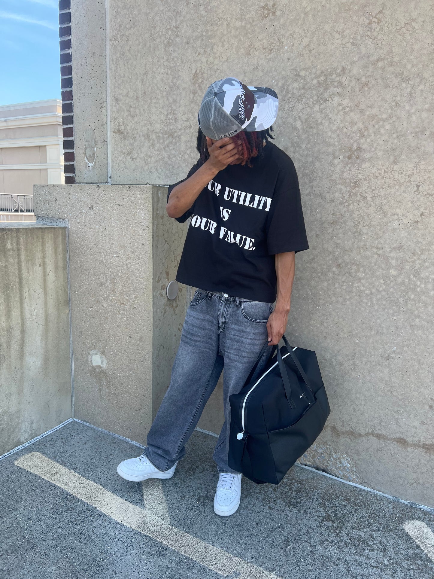 L.S "Utility" Cropped Tee (B)